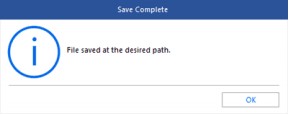 Save Complete screen will appear
